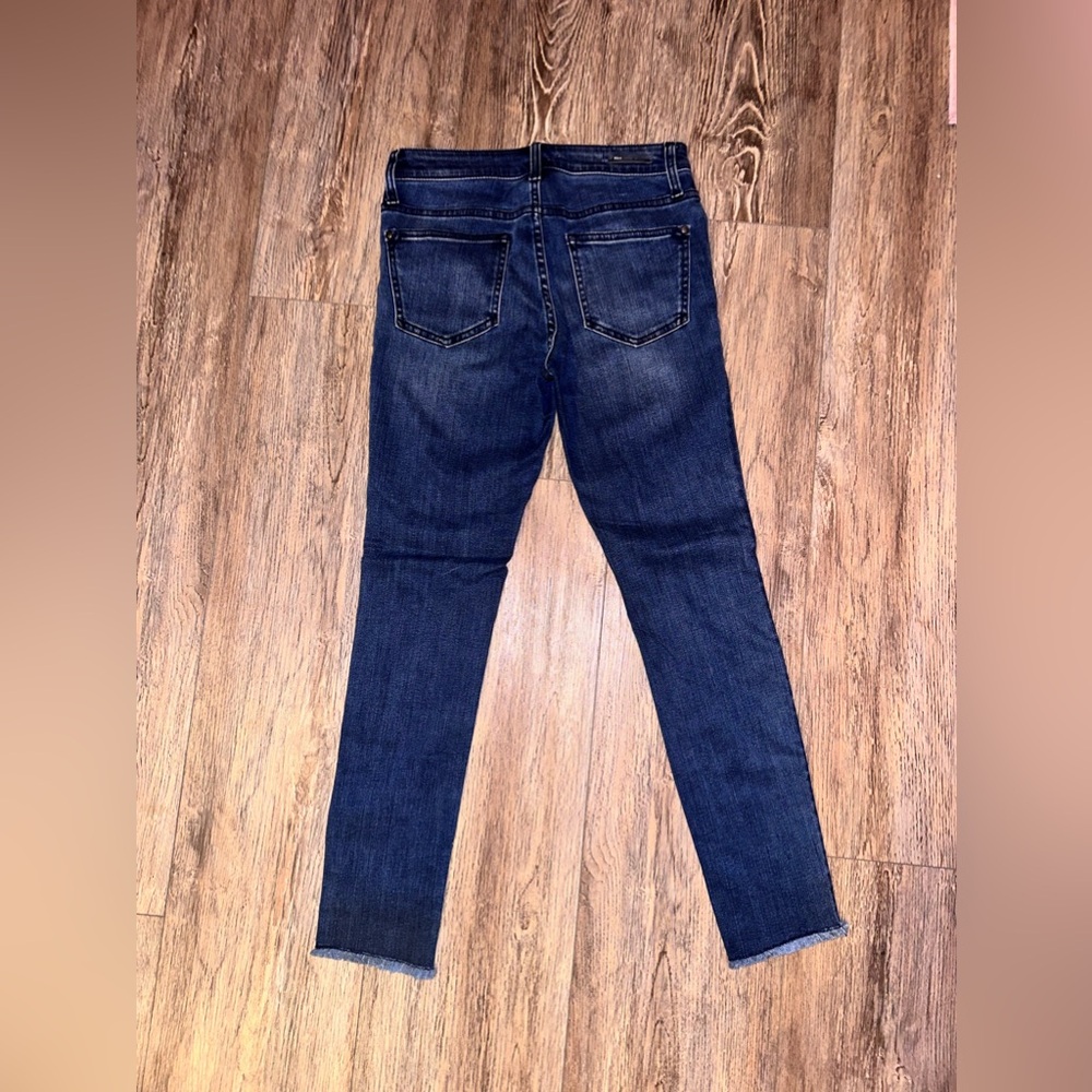 Pilcro and the Letterpress  ‘Script’ Mid Rise Dark Wash Skinny Jeans Sz 26, EUC - Picture 4 of 7